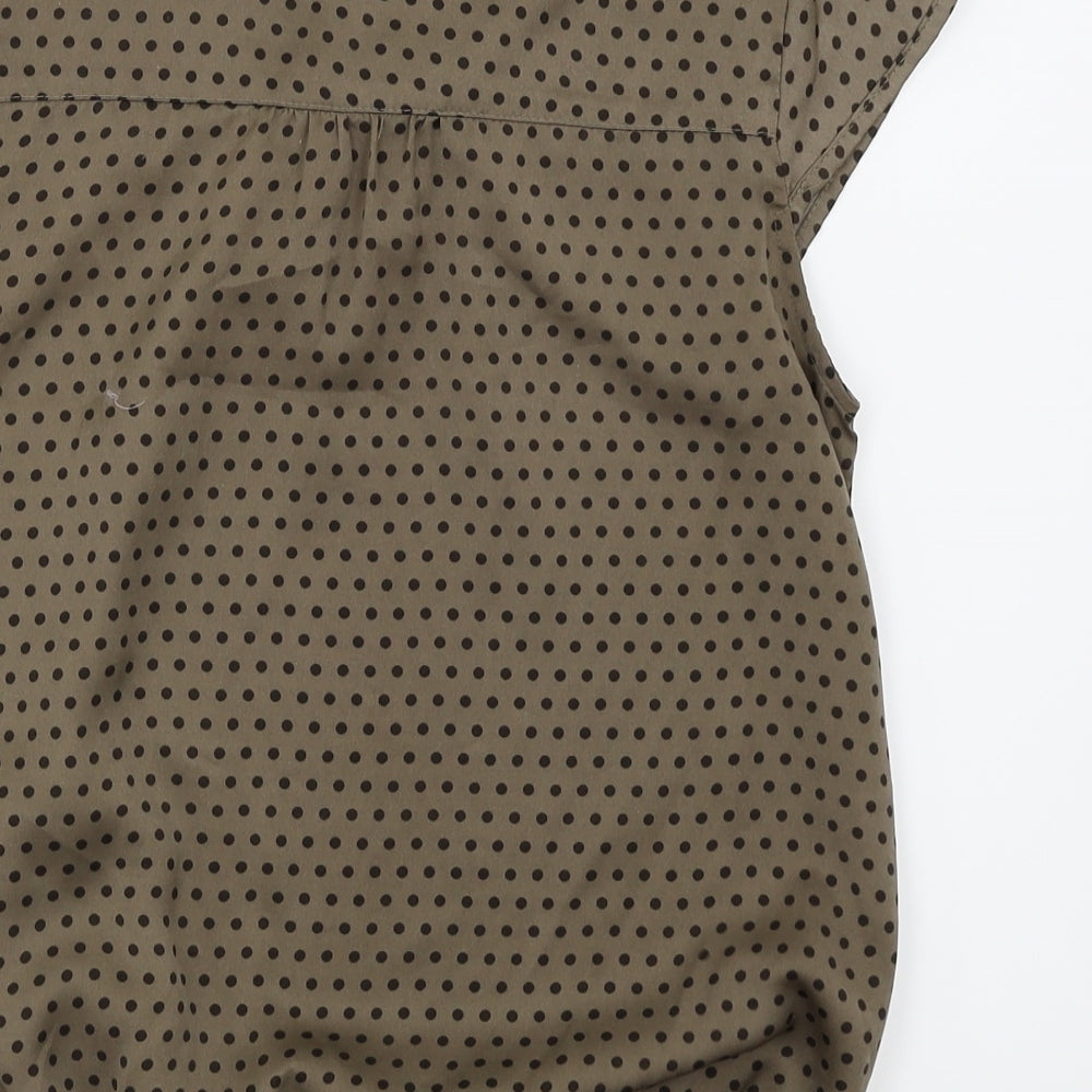 S.Y Womens Brown Polka Dot Basic Blouse Size M