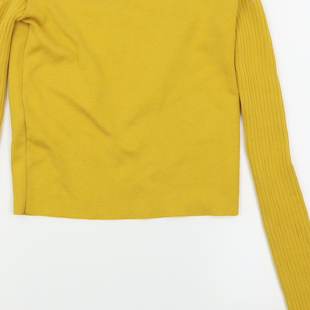 Preworn Womens Yellow Pullover Jumper Size 10 - Cropped
