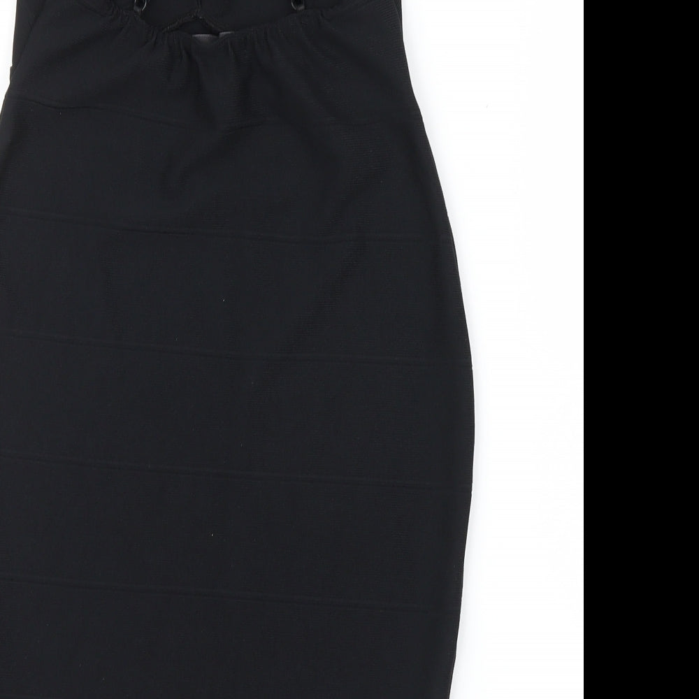 Boohoo Womens Black Bodycon Size 10