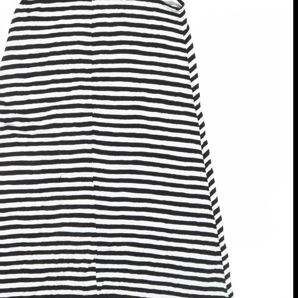 H&M Womens Black Striped Shirt Dress Size 4