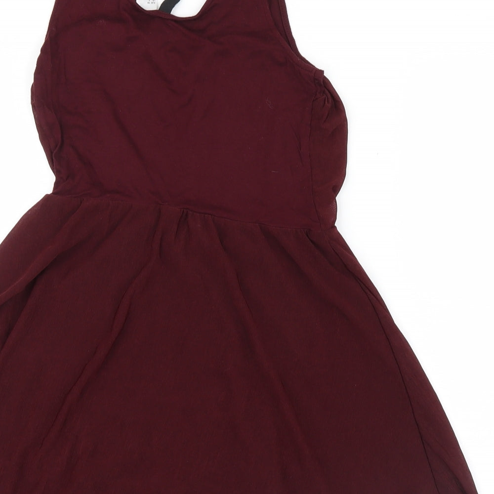 Divided by H&M Womens Red Shirt Dress Size 8