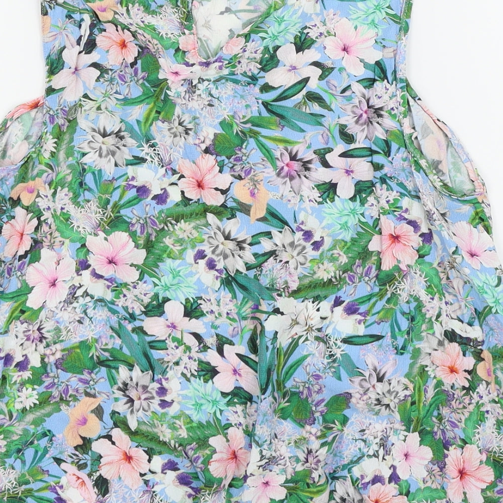Zara Womens Multicoloured Floral Basic Blouse Size 6