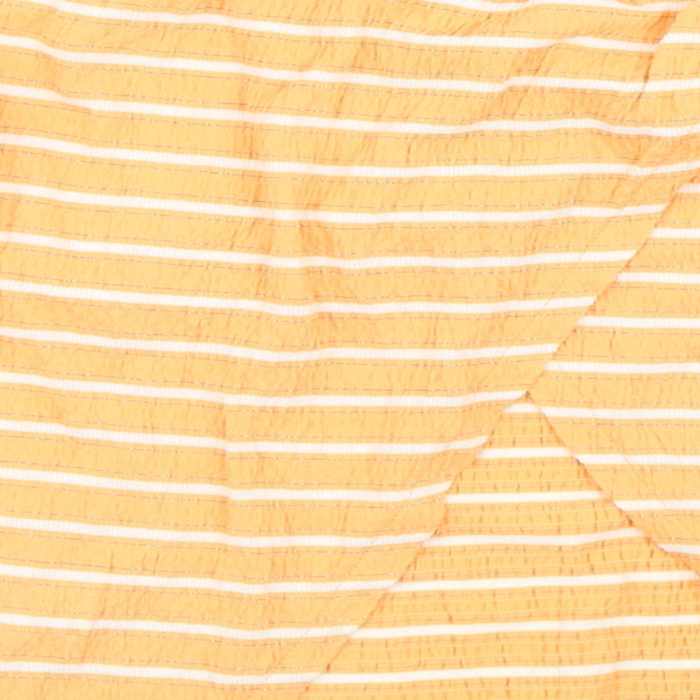 NEXT Womens Orange Striped Basic Blouse Size 14