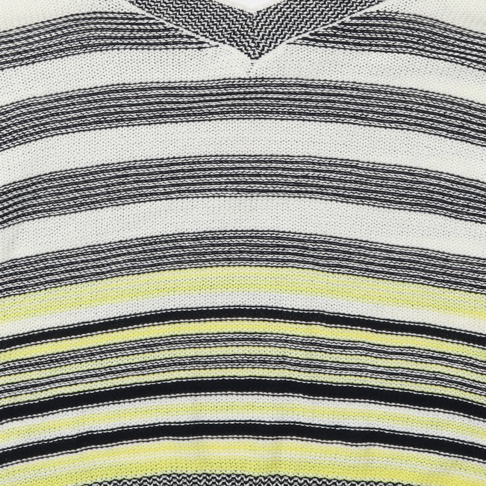 F&F Womens Yellow Striped Pullover Jumper Size 12
