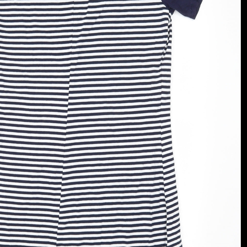 Cameo Rose Womens Blue Striped T-Shirt Dress Size S