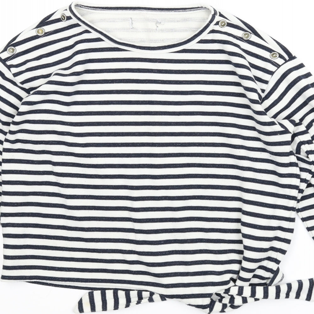 Only Womens Blue Striped Basic Blouse Size M