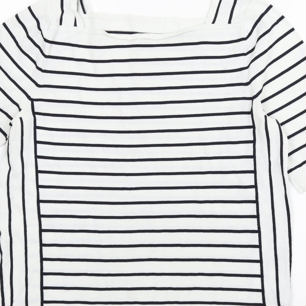 NEXT Womens White Striped Basic Blouse Size 12