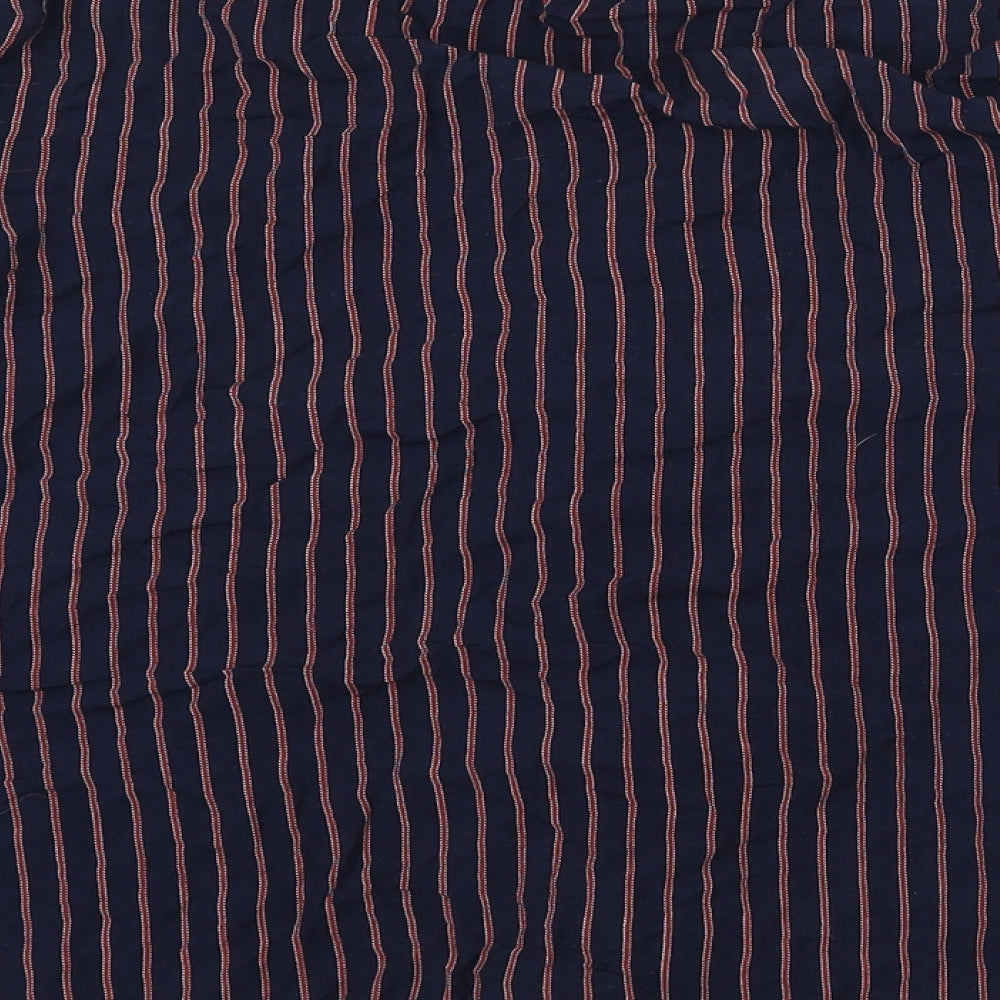 Sweewe Womens Blue Striped Basic Blouse Size S