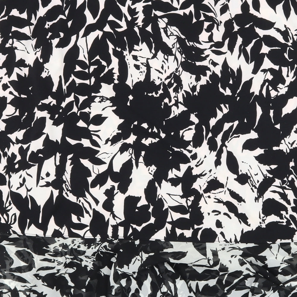 George Simonton Womens Black Floral Flare Skirt Size M