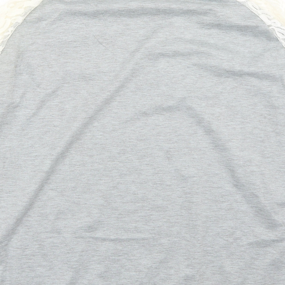 vague Womens Grey Basic T-Shirt Size XL