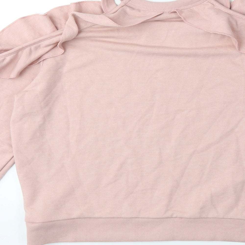 New Look Womens Pink Pullover Sweatshirt Size 10