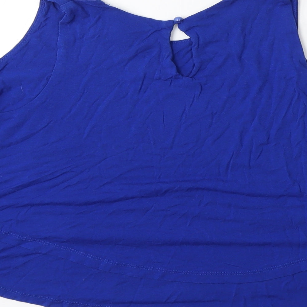 Select Womens Blue Basic Tank Size 8