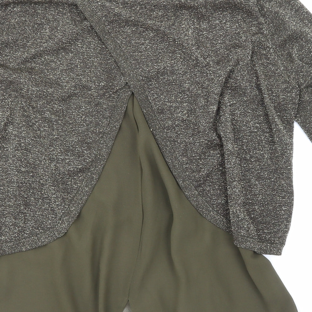Oasis Womens Gold Basic Blouse Size L