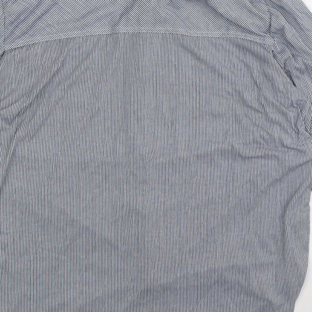Passport Womens Blue Striped Basic Button-Up Size XL