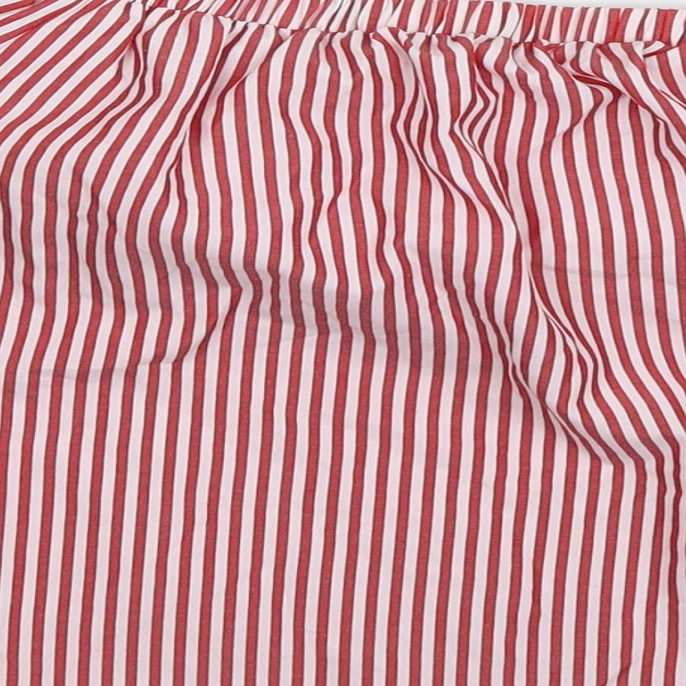 Select Womens Multicoloured Striped Cropped Blouse Size 14