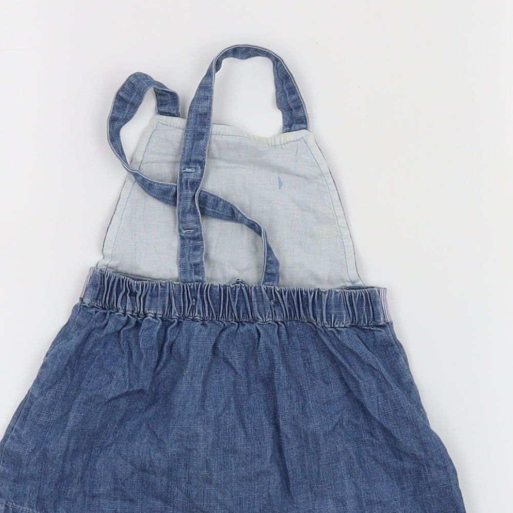 Matalan Girls Blue Pinafore/Dungaree Dress Size 6-9 Months
