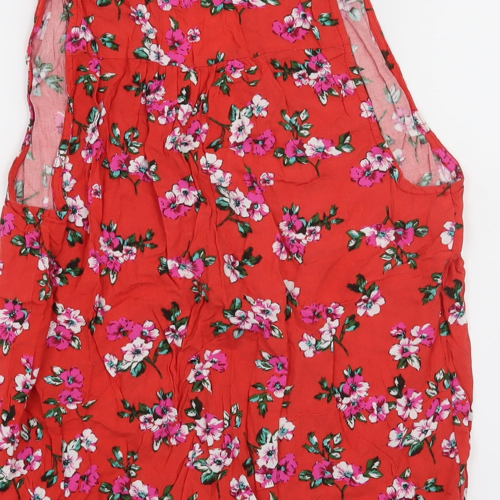 Brand and care label for Atmosphere women’s red floral basic blouse, size UK 12