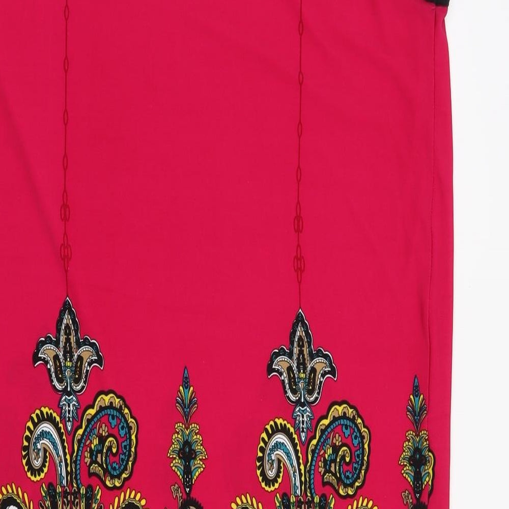 print fusion Womens Pink Paisley A-Line Size S