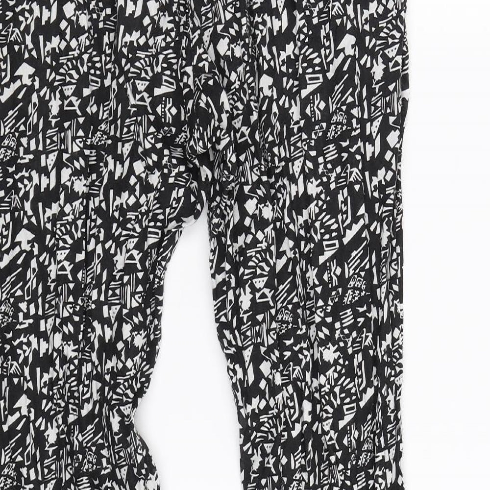 Atmosphere Womens Black Geometric Jogger Trousers Size 6 L28 in