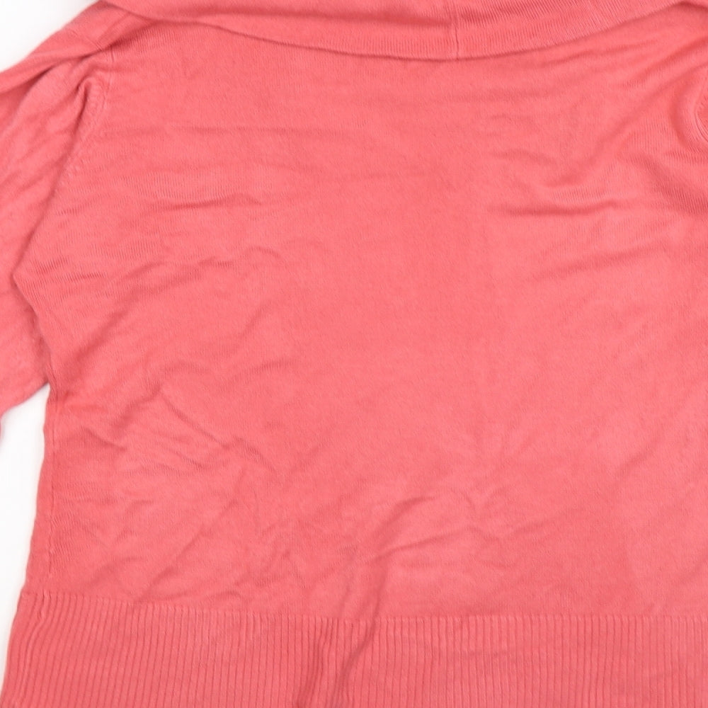 Wallis Womens Pink Knit Pullover Jumper Size 16 - bell sleeves