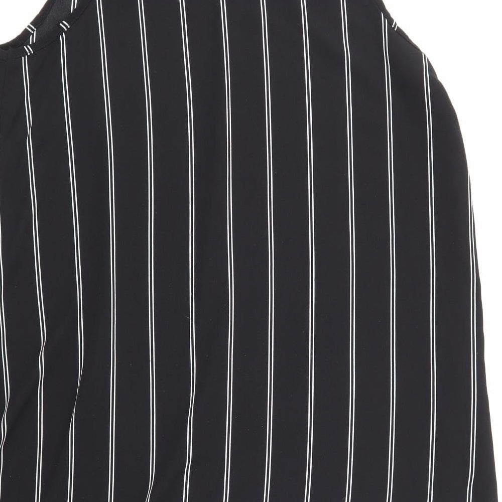 eve Womens Black Striped Basic Blouse Size 14