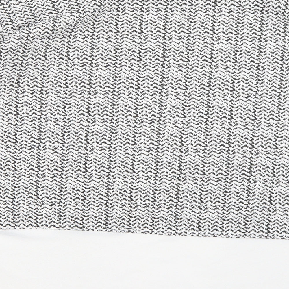 Izabel Womens White Geometric Pullover Jumper Size 12
