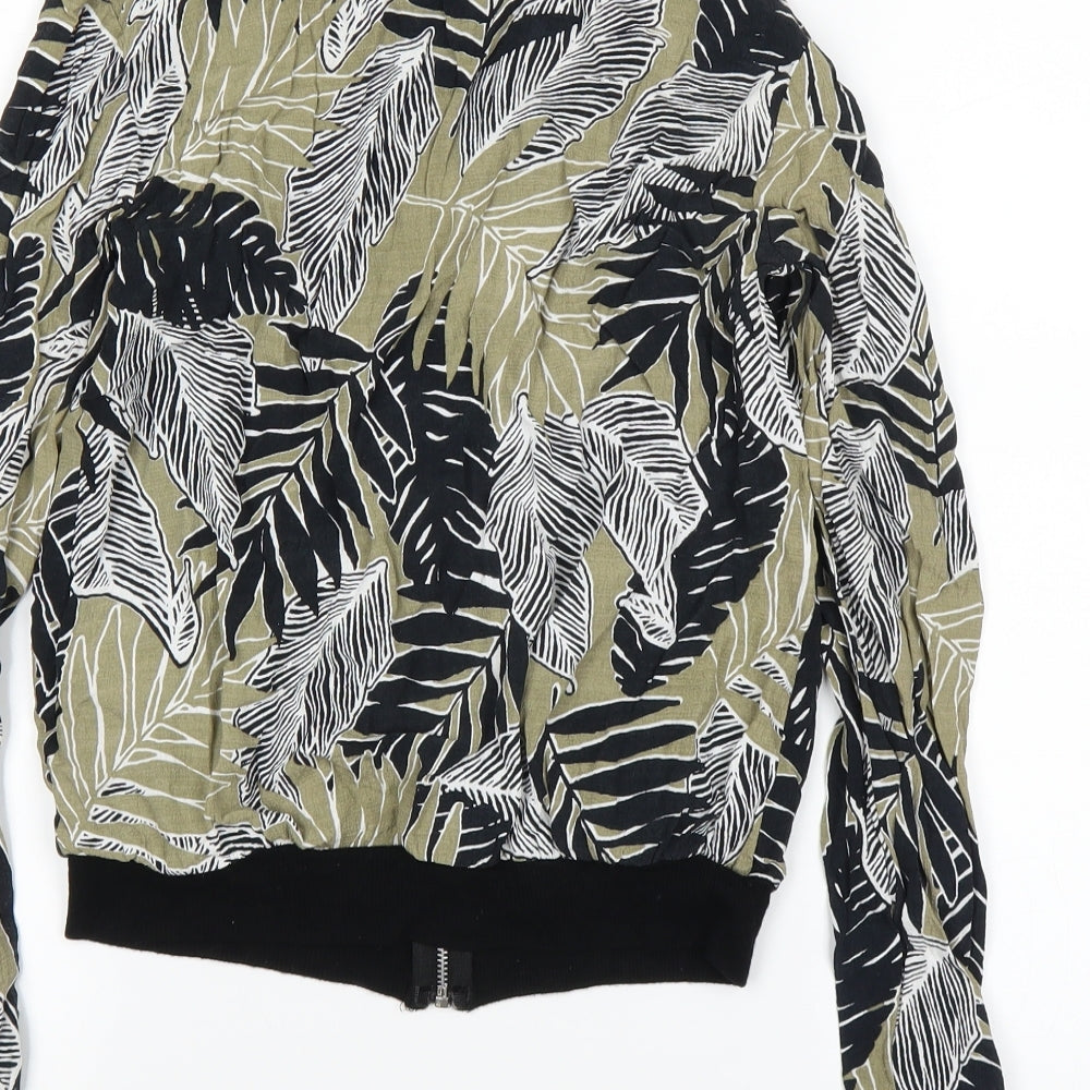 Nobody Womens Brown Floral Bomber Jacket Jacket Size 6