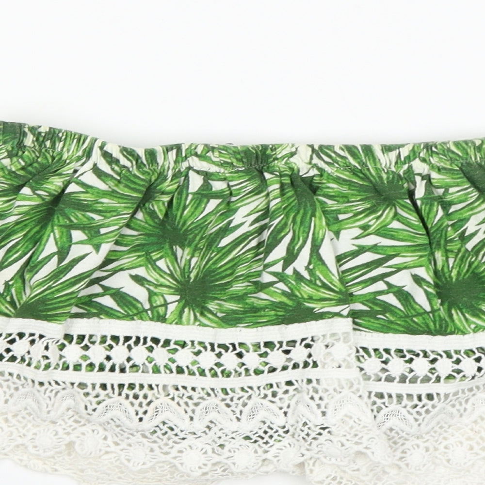 Primark Womens Green Cropped T-Shirt Size 12