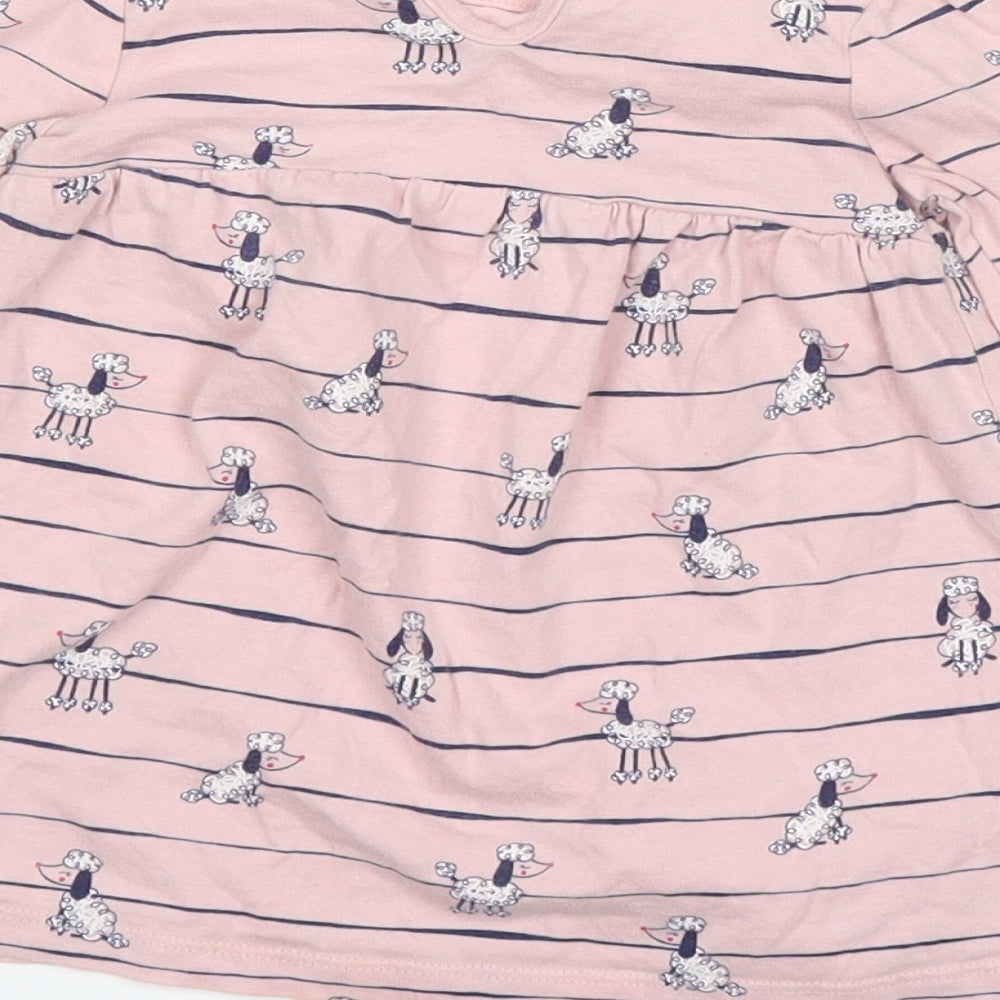 George Baby Pink Striped A-Line Size 3-6 Months