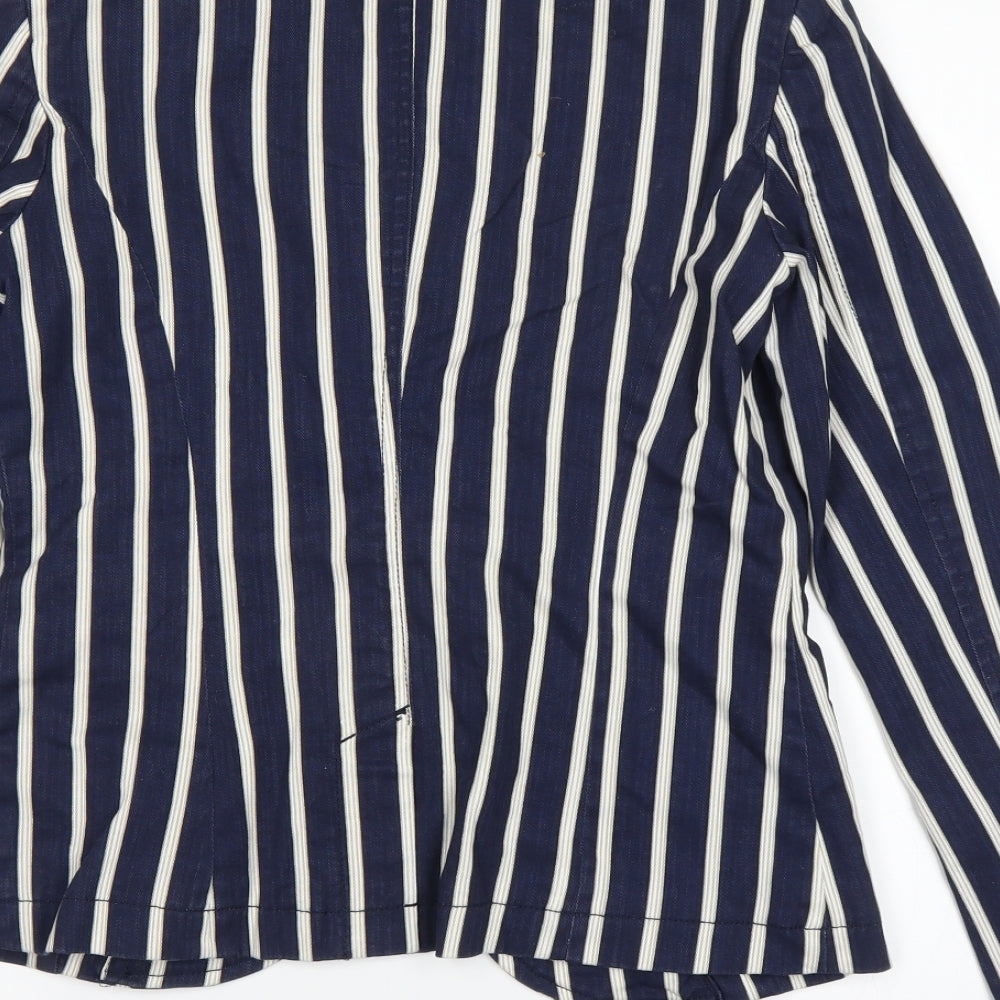 NEXT Womens Blue Striped Jacket Size 8