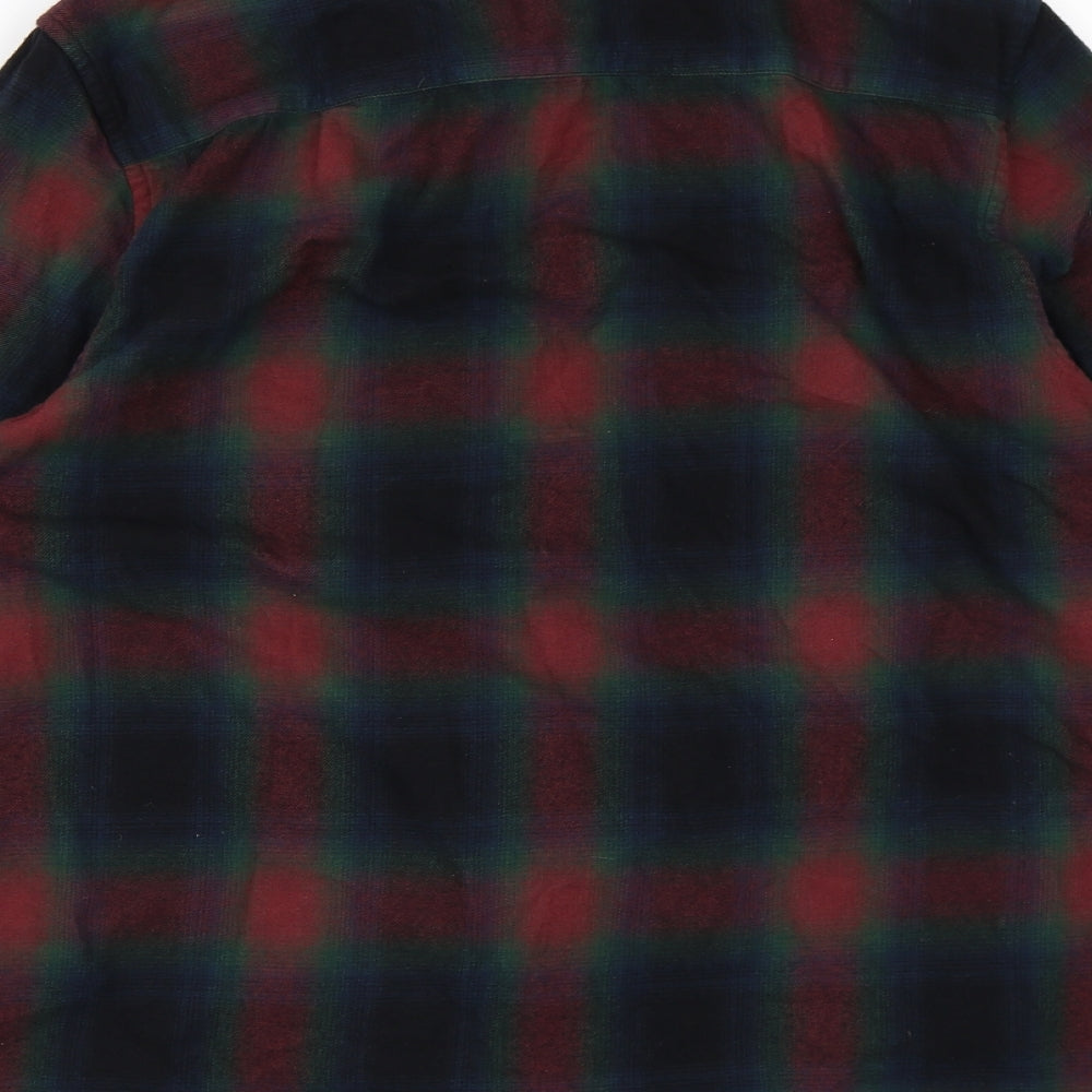 Topman Mens Red Check Button-Up Size S