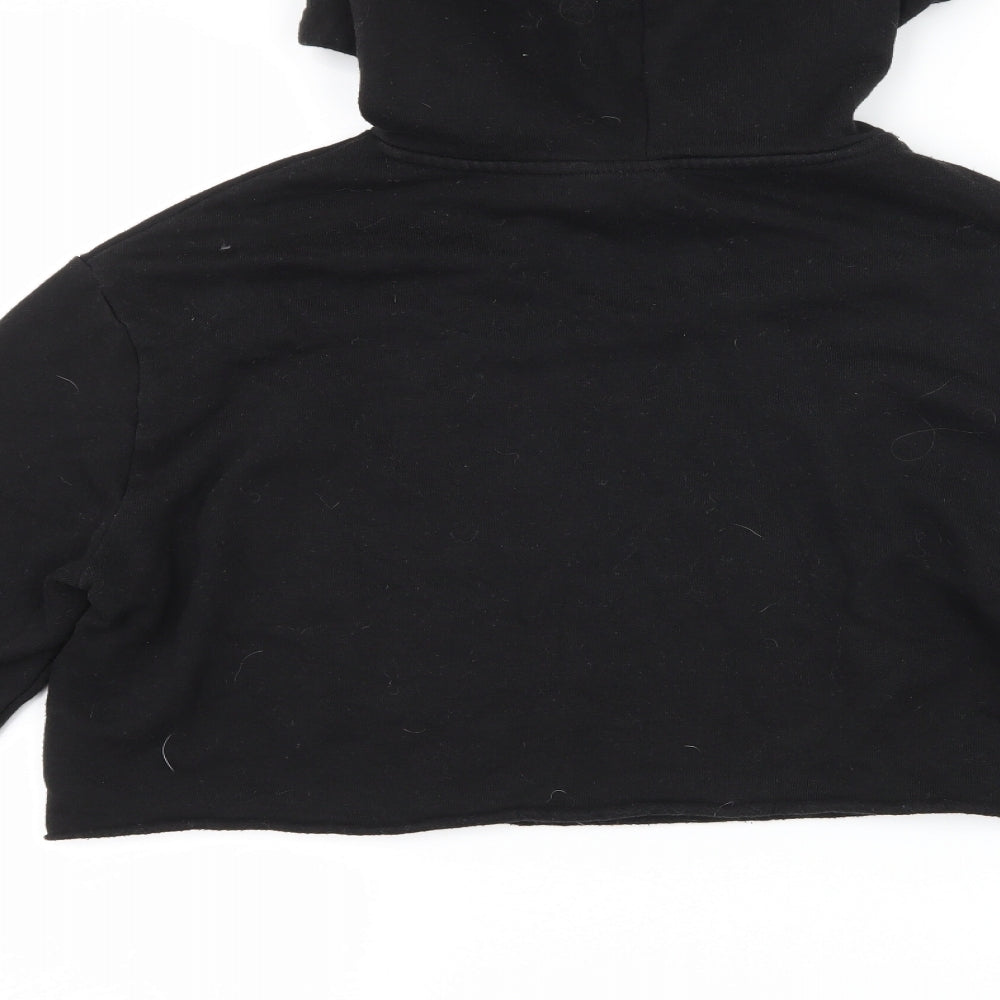 H&M Womens Black Pullover Hoodie Size S - Slogan