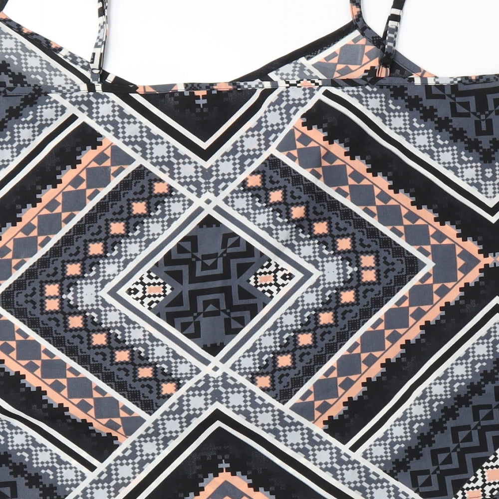 Miss Selfridge Womens Black Geometric Camisole Blouse Size 14