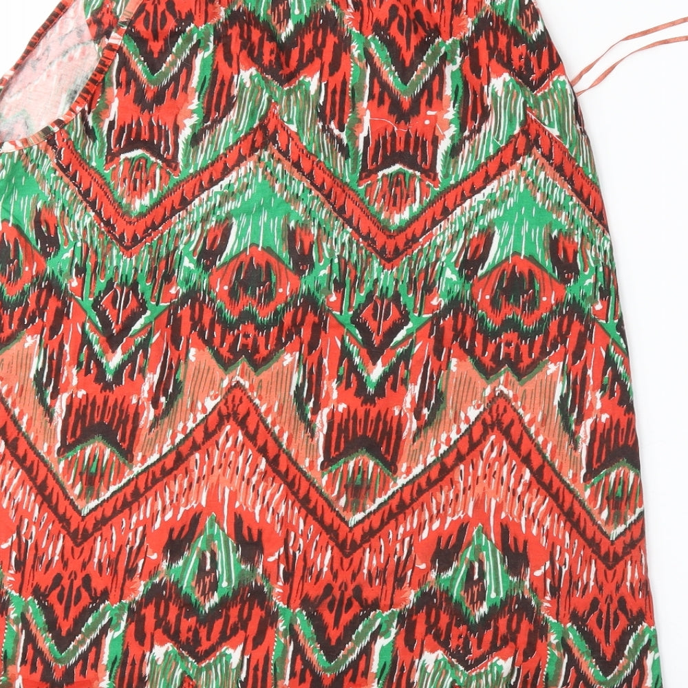 MARISOTA Womens Red Herringbone Basic Tank Size 14