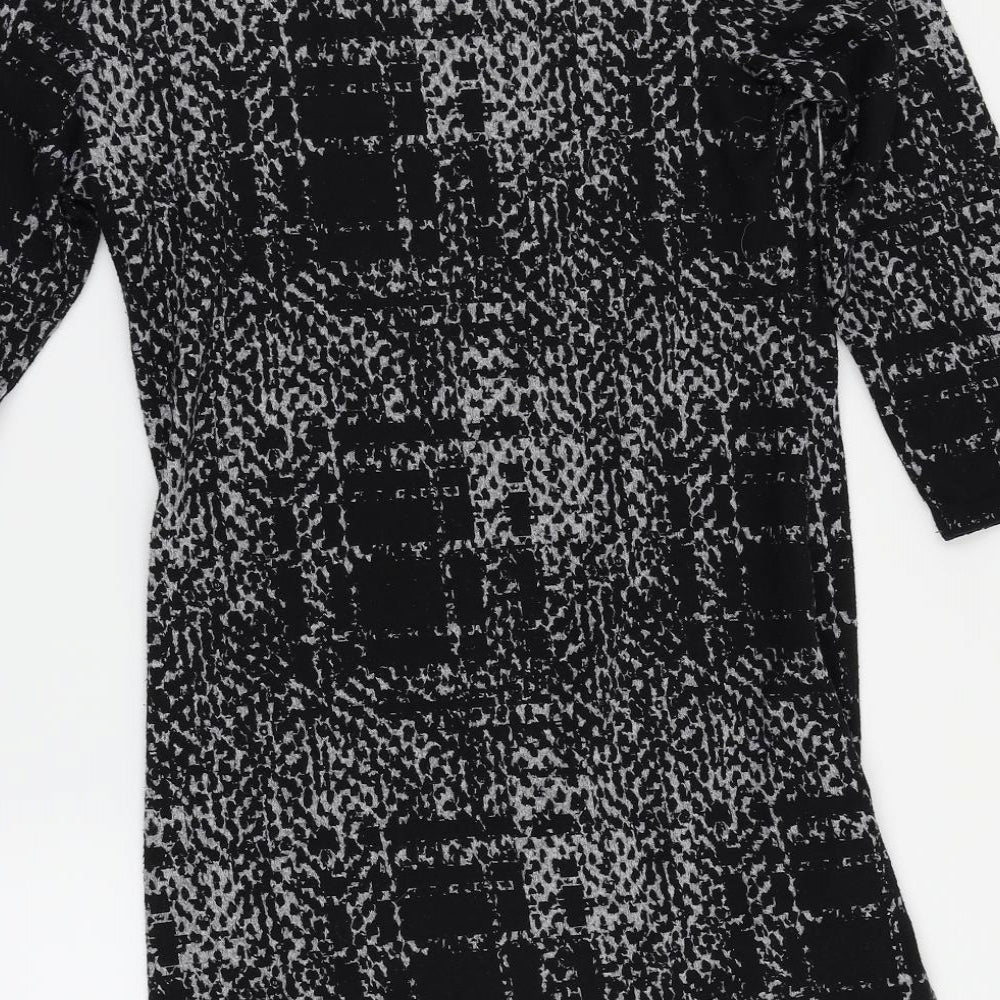 F&F Womens Black Herringbone Basic Blouse Size 8