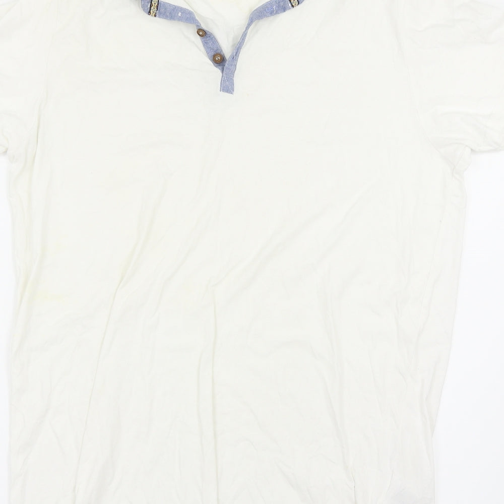 Brave Soul Mens White Polo Size 2XL