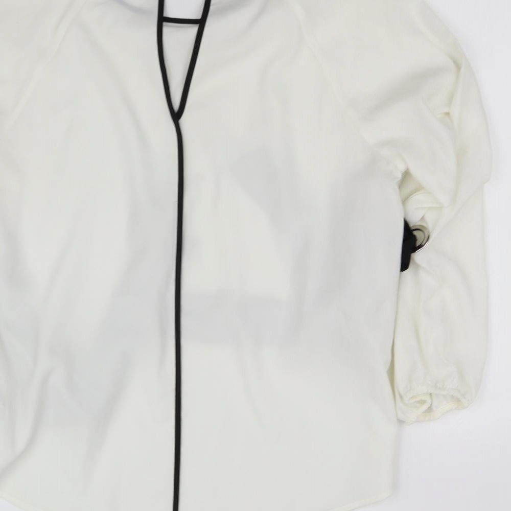 Divided Womens White Basic Blouse Size 14