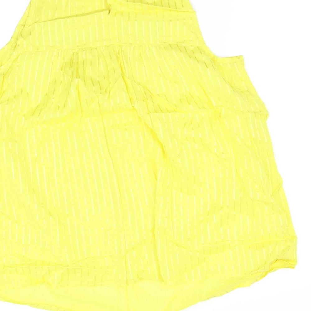 TU Womens Yellow Basic Blouse Size 14