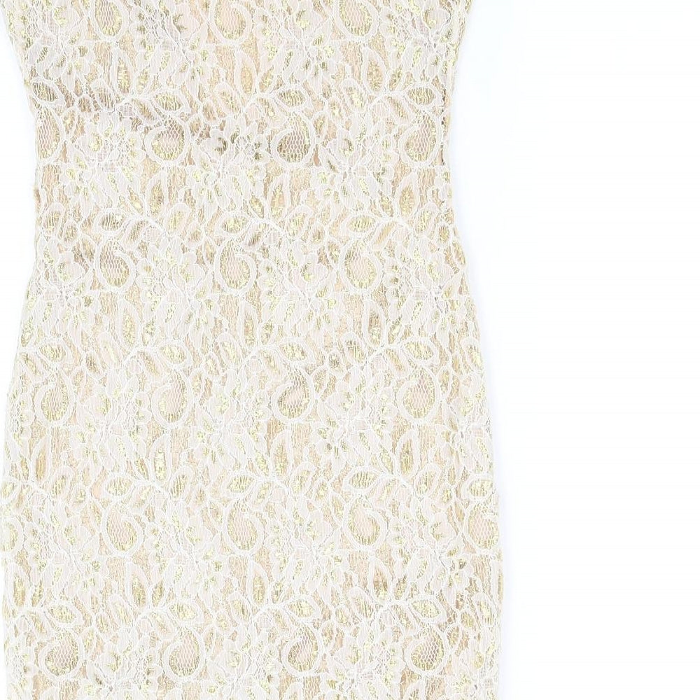 pre worn Womens Gold Fit & Flare Size M