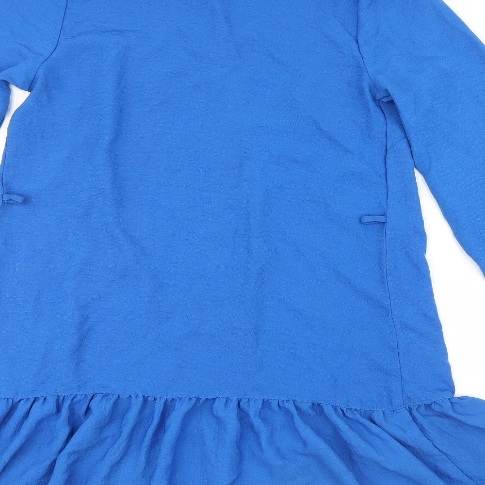 Papaya Womens Blue Basic Blouse Size 12