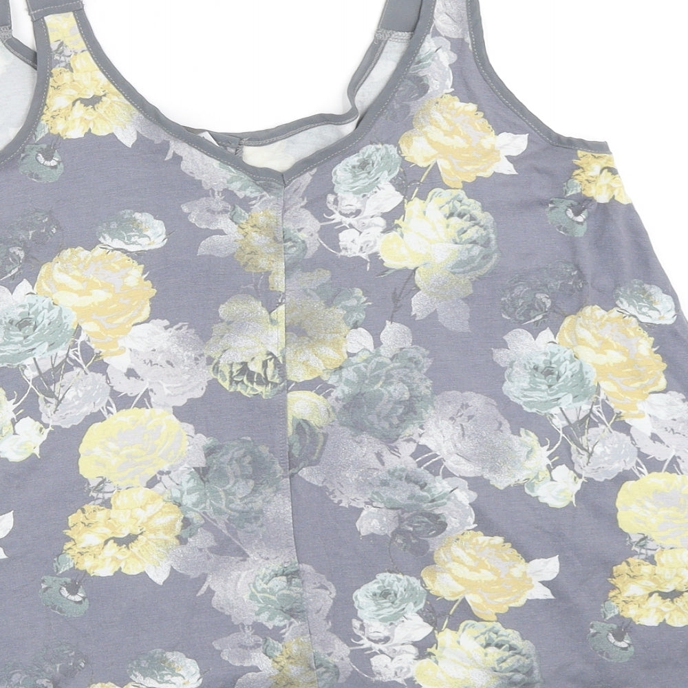 NEXT Womens Grey Floral Basic Tank Size 12