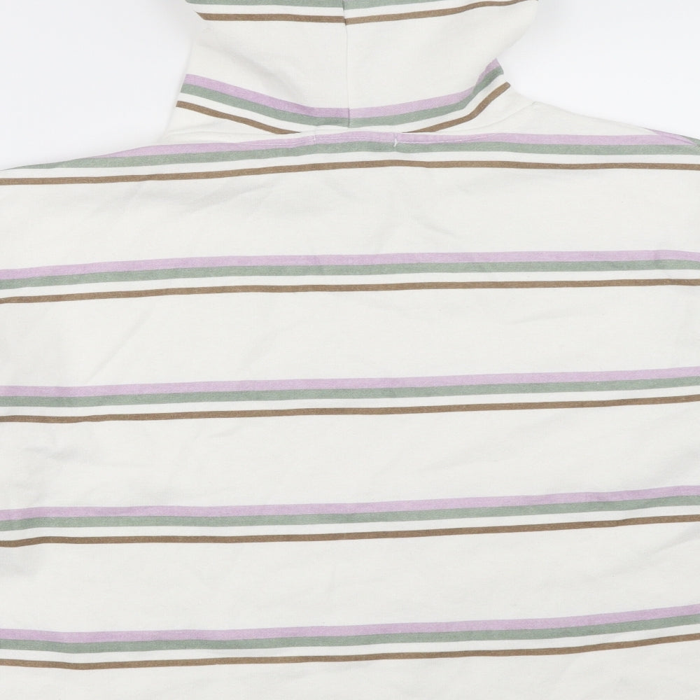 Primark Womens Ivory Striped Pullover Hoodie Size M