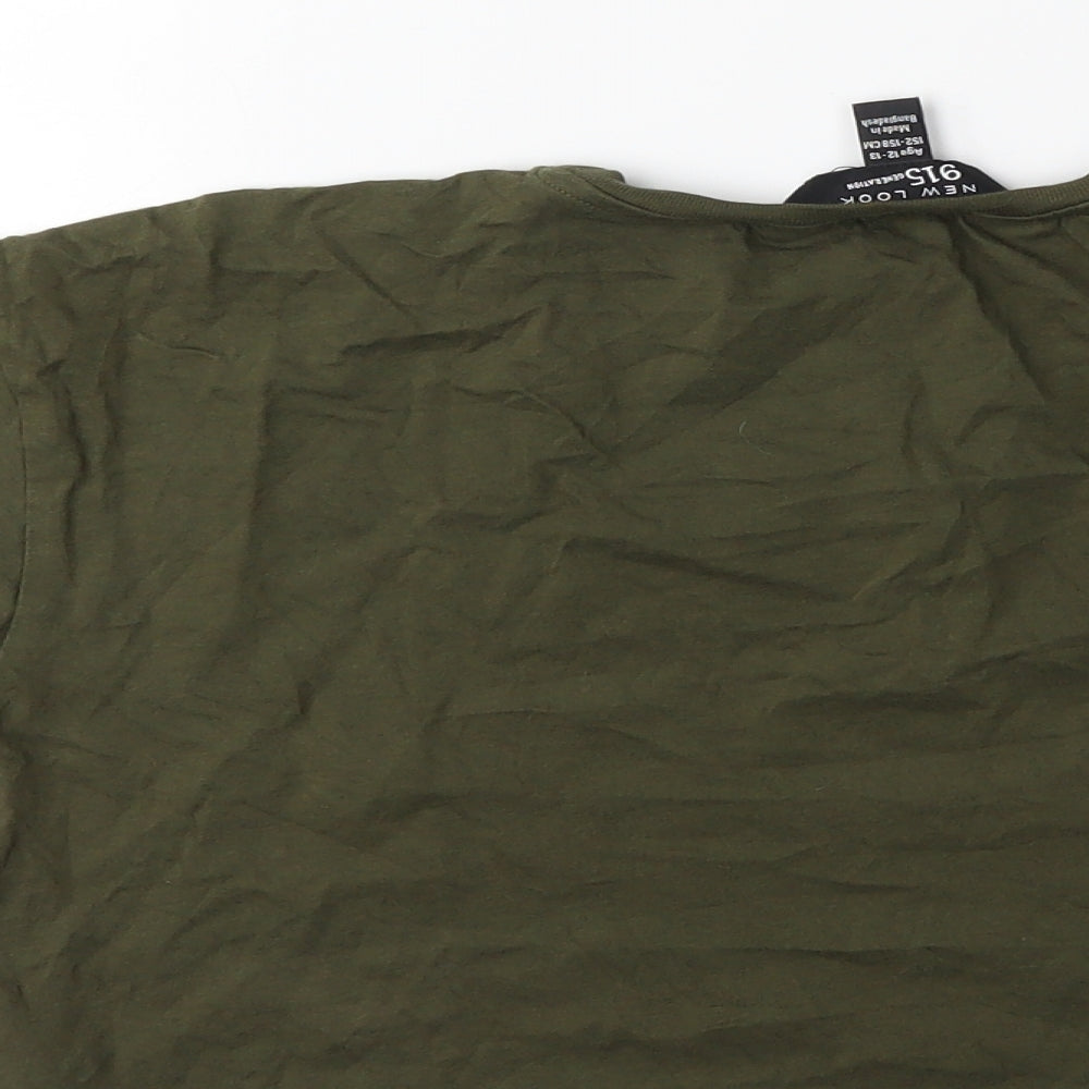New Look Girls Green Basic T-Shirt Size 12 Years