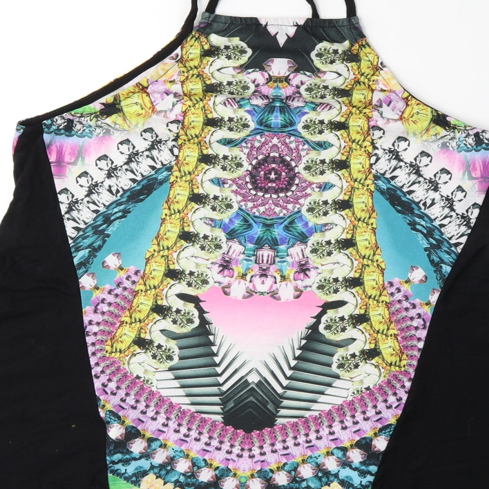 River Island Womens Black Floral Basic Tank Size 8