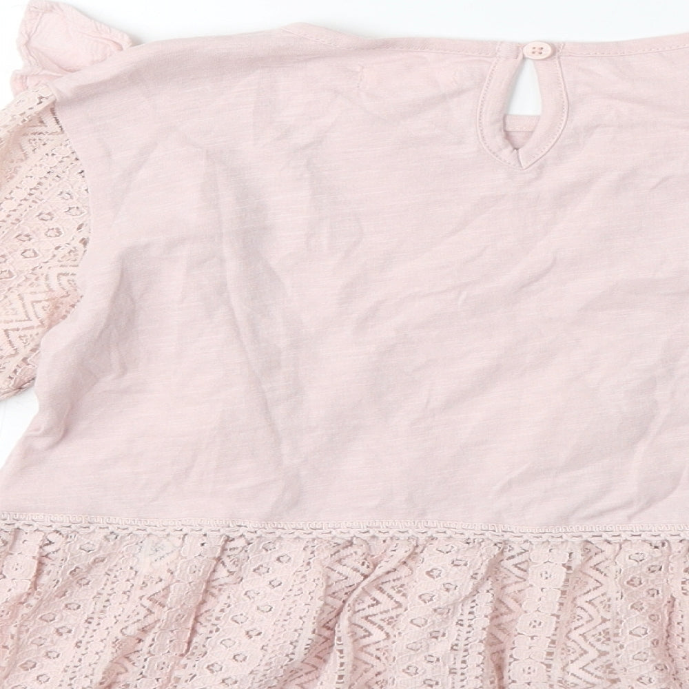 NEXT Girls Pink Basic Blouse Size 8 Years
