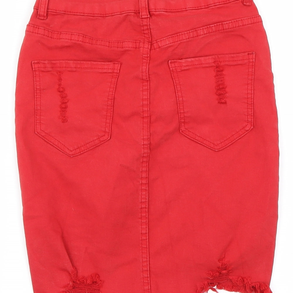 My Bestiny Womens Red A-Line Skirt