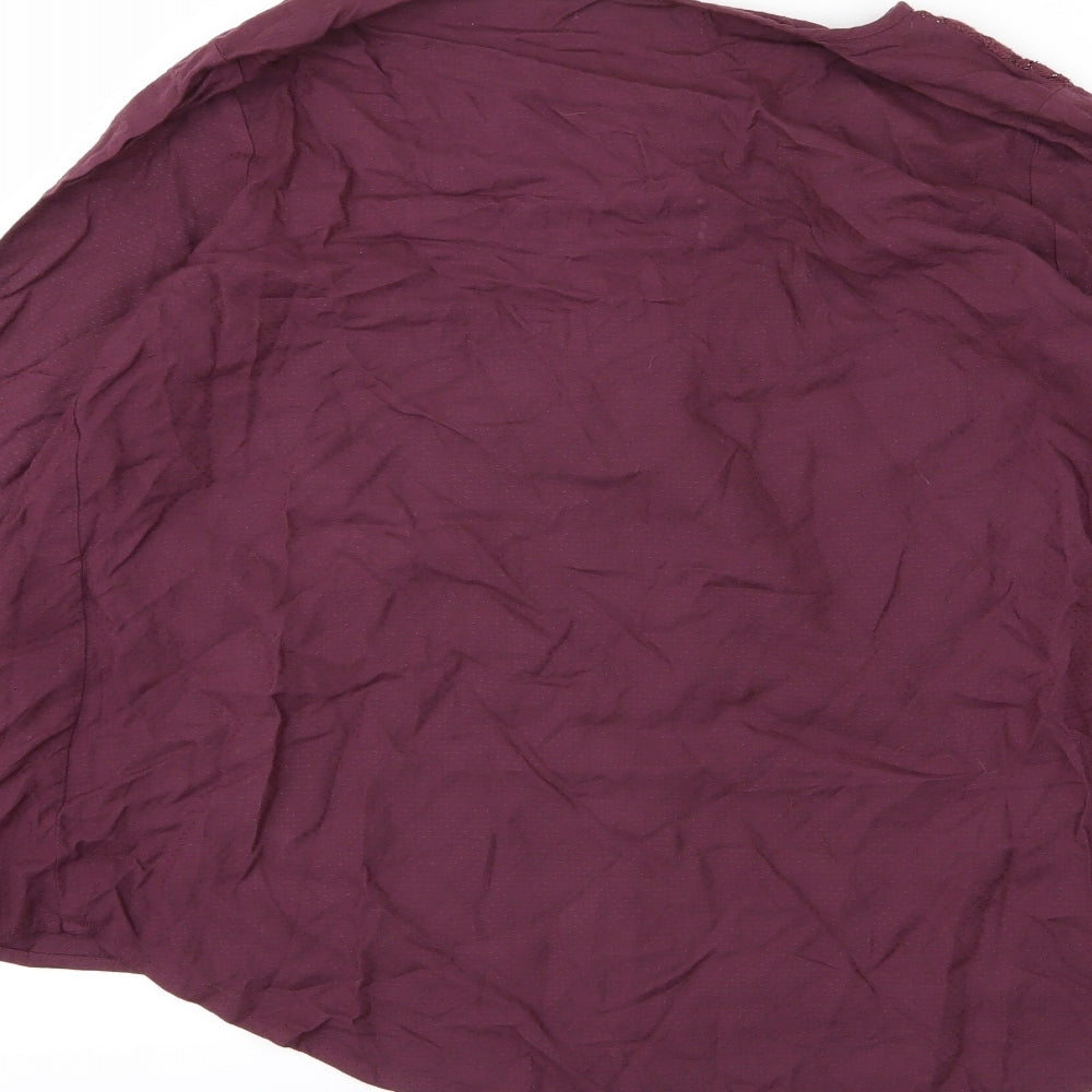 Nutmeg Womens Purple Basic Blouse Size 10
