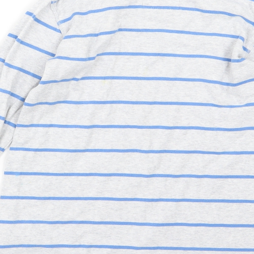 NEXT Girls Grey Striped Jersey Pullover Sweatshirt Size 8 Years - Hey