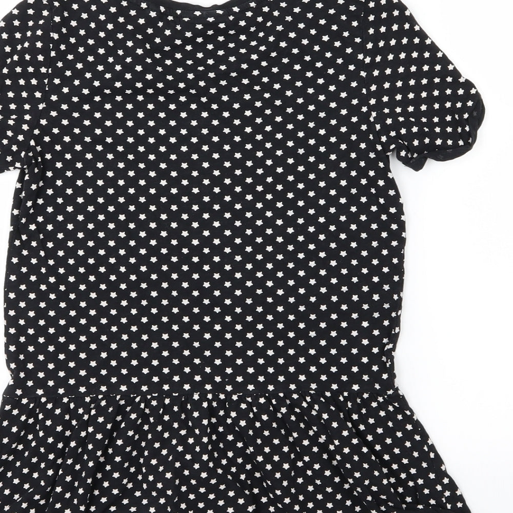 NEXT Girls Black Jersey Basic T-Shirt Size 9 Years - Star print