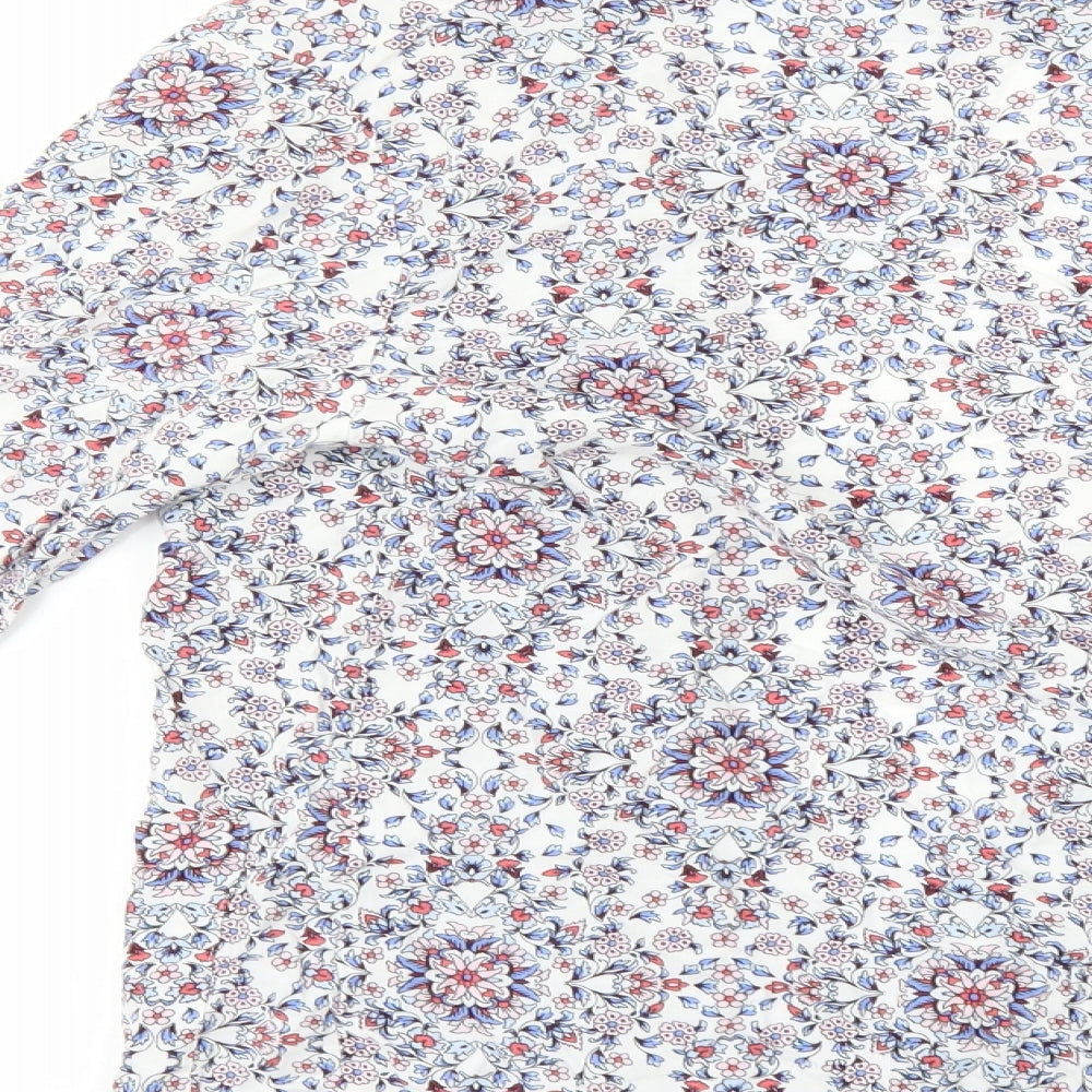 New Look Womens White Floral Kimono Blouse Size 8 - Edge to Edge